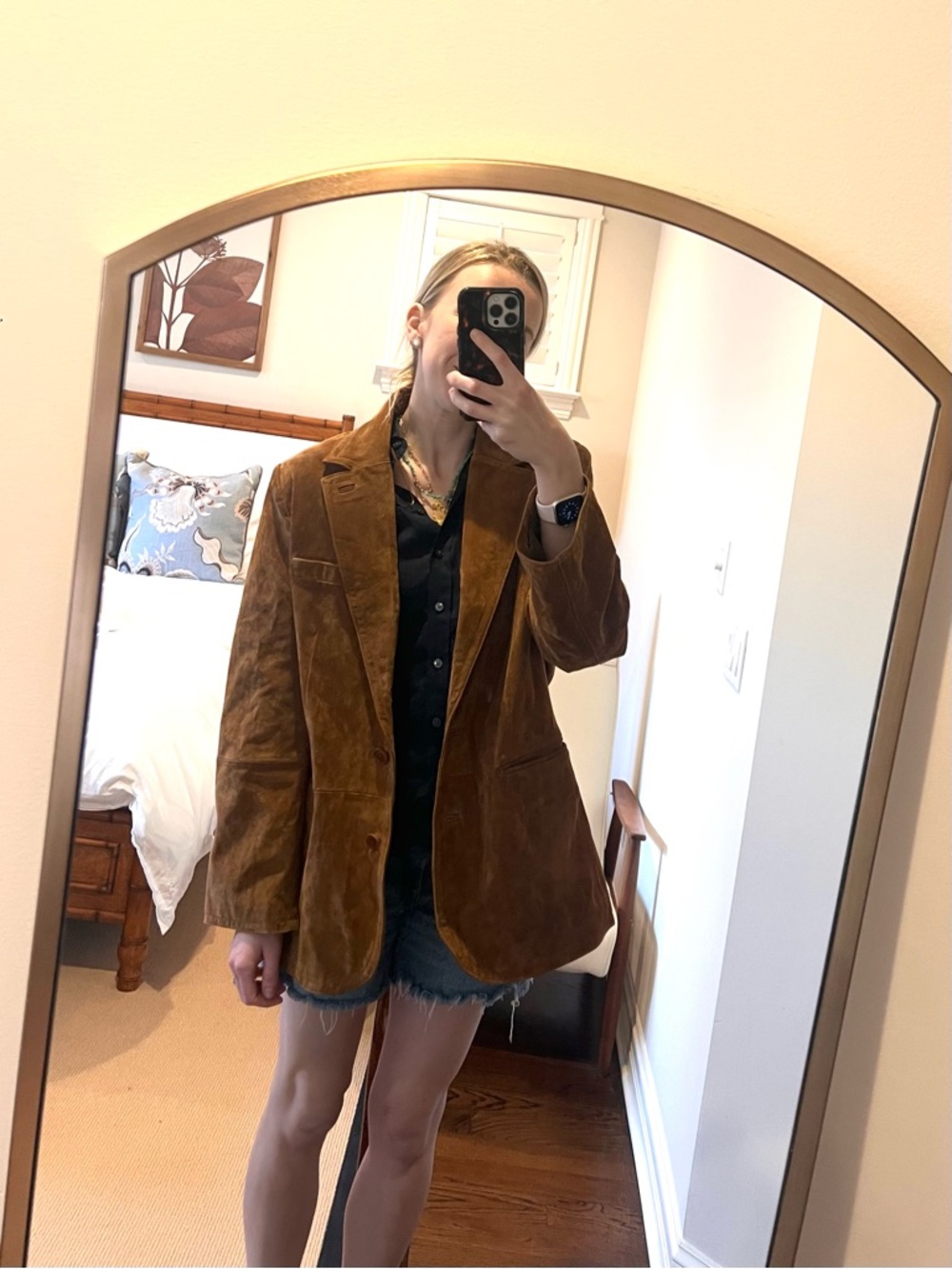 Zara Brown Suede Belted Leather Jacket - Picture 7 of 10